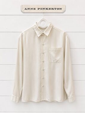 ANNE PINKERTON Cream Soft Blouse Size L